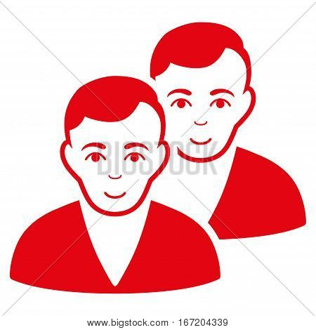 Users vector icon. Flat red symbol. Pictogram is isolated on a white background. Designed for web and software interfaces.