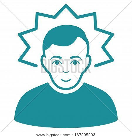 Inventor vector icon. Flat soft blue symbol. Pictogram is isolated on a white background. Designed for web and software interfaces.