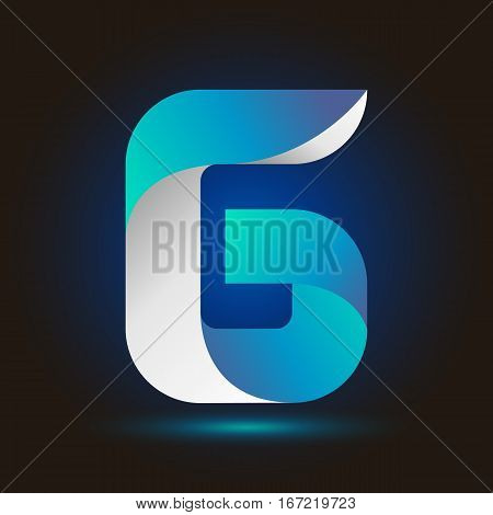 Letter G icon and logo template.  New design typographic. twisted blue and white line