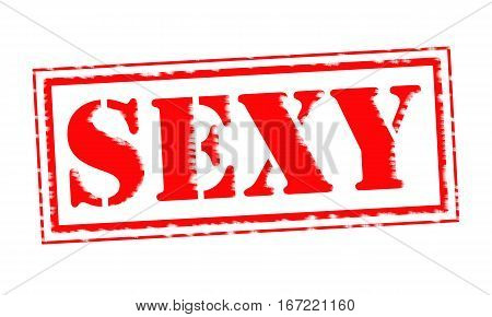 SEXY Red Stamp Text on white backgroud