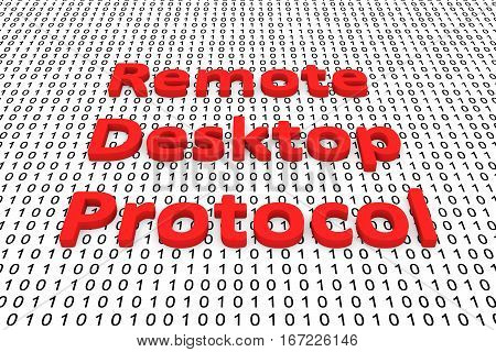 remote desktop protocol in the form of binary code, 3D illustration