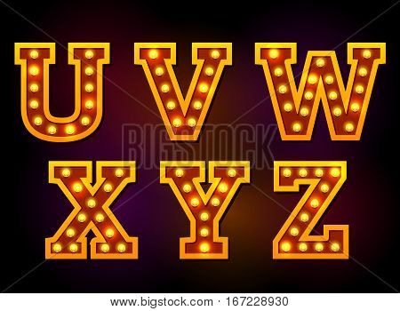 light font alphabet text theater cinema sign vector