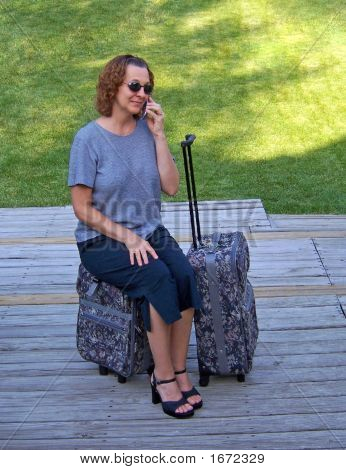 Donna sul cellulare
