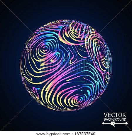 Sphere Background With Shiny Glitters. Vector Glowing Composition