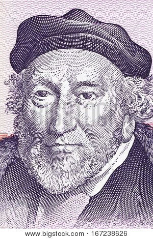 Moses Montefiore portrait from Israeli money, a pounds