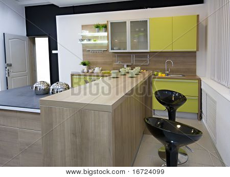 the modern kitchen interior close-up detail  photo