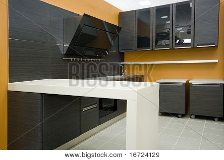 the modern kitchen interior close-up detail  photo