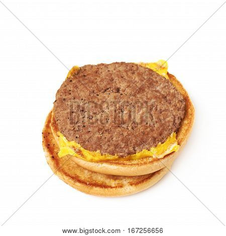 Opened burger sandwitch isolated over the white background