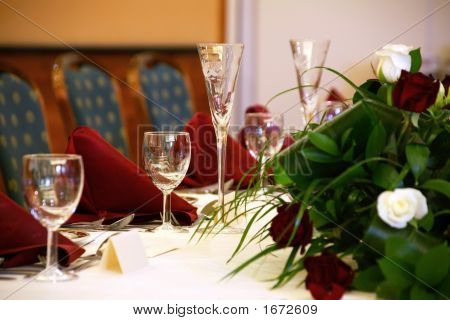 Wedding Table With Champagne Flutes
