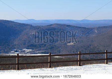 A scenic view of the endless mountains can be seen from High Knob overlook in Pennsylvania.