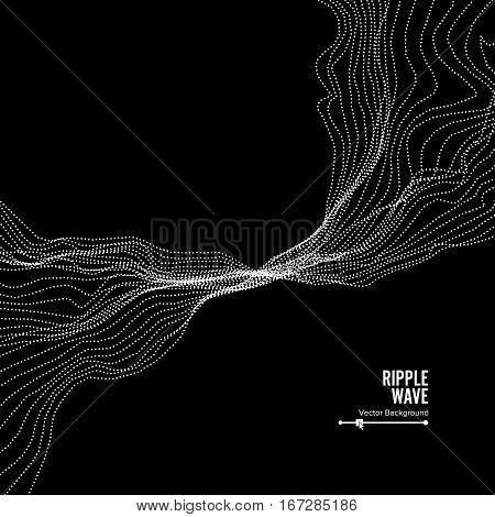 Wave Background. Ripple Grid. Vector Illustration. Water Or Smoke Splash Imitation