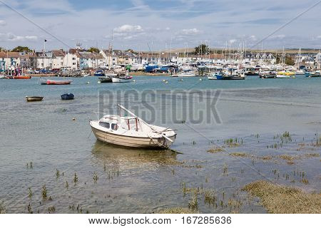 SHOREHAM UK - JULY 18: Boats in the harbour on Saturday July 18 2015 in Shoreham-by-Sea West Sussex UK