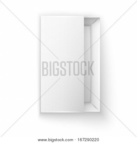 Blank empty white paper packaging, top view. Easy to change colors
