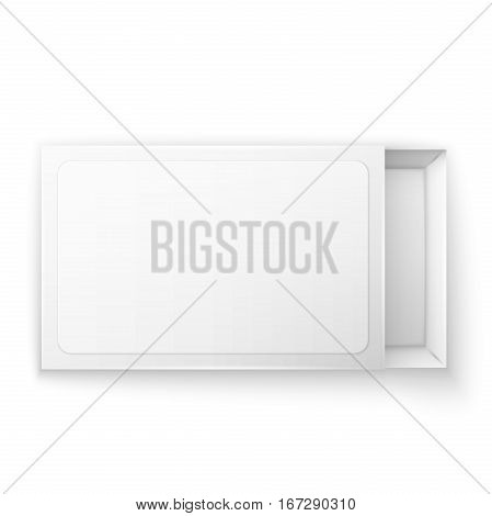 Blank empty white paper packaging, top view. Easy to change colors