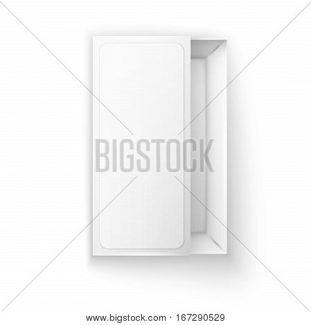 Blank empty white paper packaging, top view. Easy to change colors