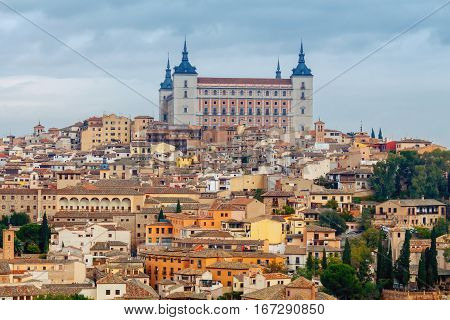 Scenic view of Toledo from the height. Spain. Castilla la Mancha.