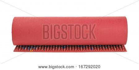 Orthopedic mat with spikes isolated over the white background