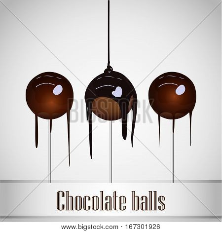 Chocolate poured on Chocolate ball - vector design