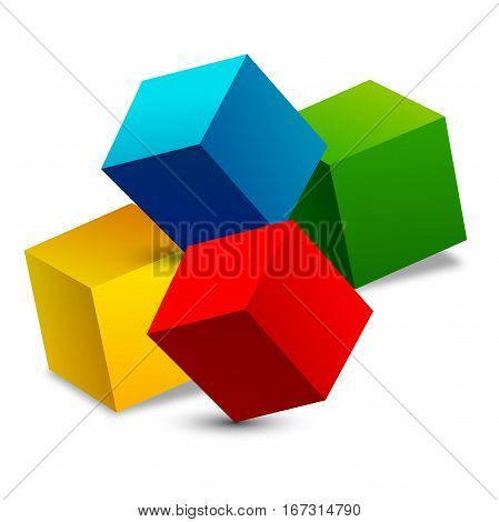 Cubes in combinations for training or icon of your design. Business and Marketing infographic icon