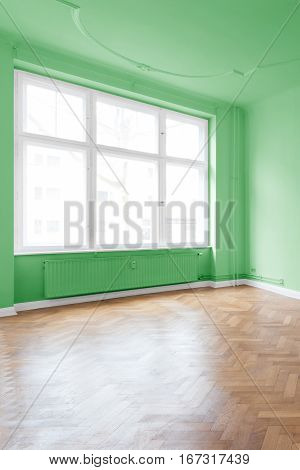 Apartment Interior, Green Walls