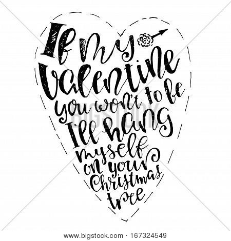 Handdrawn vector diy doodle illustration of heart filled with letters. 
