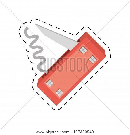 swiss knife multi functional tool cut line vector illustration eps 10