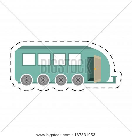 camping trailer travel transport cut line vector illustration eps 10