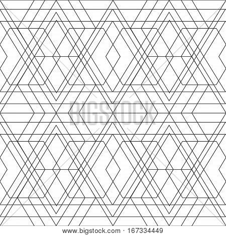 Vector seamless pattern. Modern stylish texture. Geometric striped ornament. Monochrome linear braids