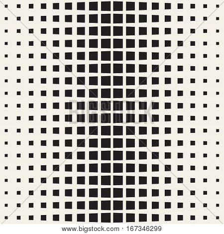 Stylish Minimalistic Halftone Grid.. Abstract Geometric Background Design. Vector Seamless Black and White Pattern.