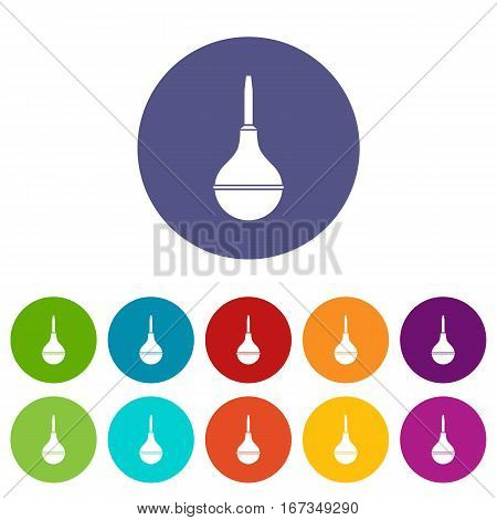 Medical pear set icons in different colors isolated on white background