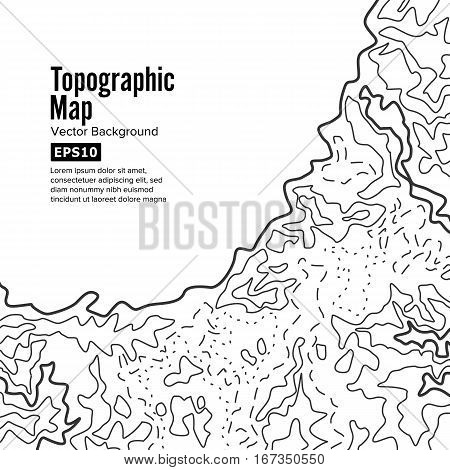 Topographic Map Background Concept. Elevation Map. Topo Contour Map Background. Isolated On White