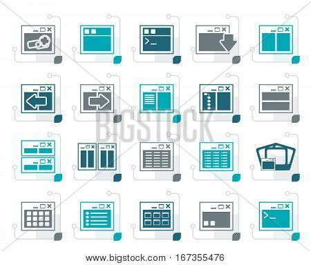 Stylized Application, Programming, Server and computer icons- vector Icon Set 2