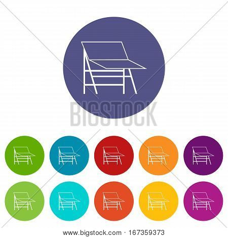 Blank portable screen set icons in different colors isolated on white background