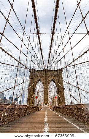 Brooklyn Bridge, nobody, New York City USA