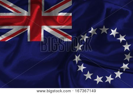 Cook Islands flag ,Cook Islands national flag 3D illustration symbol