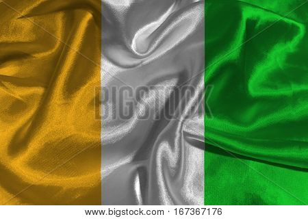 Cote d'ivoire flag 3D illustration symbol .