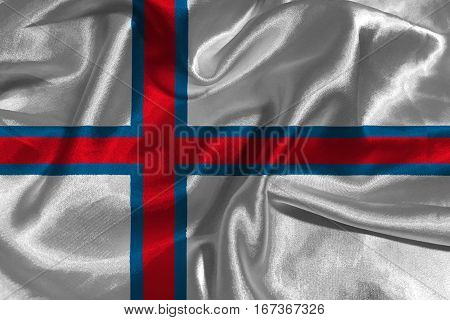 Faroe islnads flag 3D illustration symbol. 3D Faroe islnads flag
