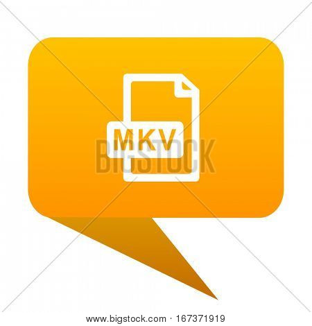 mkv file orange bulb web icon isolated.. 