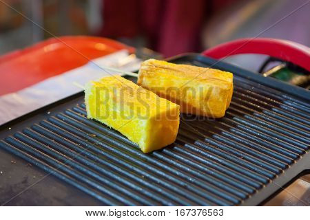 Toast Is Being Prepared For Sale In Night Market,thailand