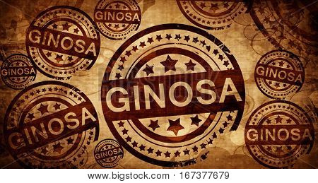 Ginosa, vintage stamp on paper background