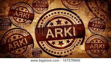Arki, vintage stamp on paper background