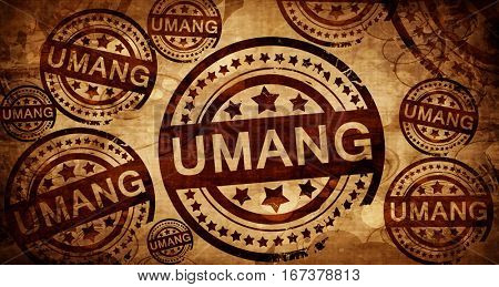Umang, vintage stamp on paper background