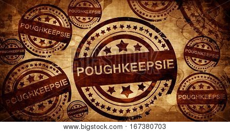 poughkeepsie, vintage stamp on paper background