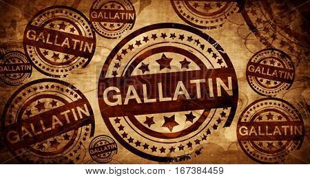 gallatin, vintage stamp on paper background