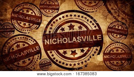 nicholasville, vintage stamp on paper background