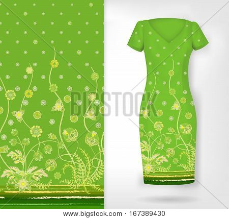 Vertical seamless patterns collection with floral texture for clothes, bedclothes, Bridal, greeting cards, fabric or paper print.