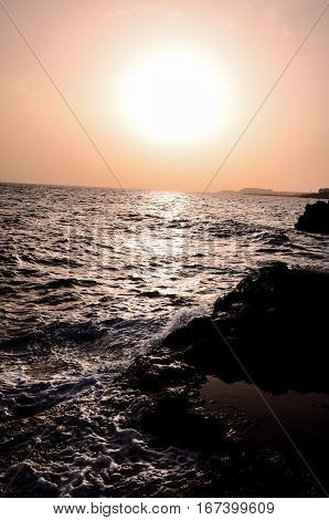 Strong Waves Crashing On The Volcanic Coast