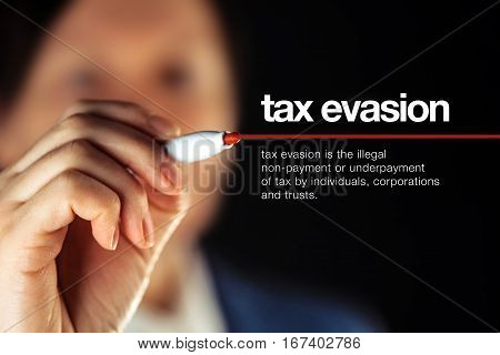 Tax evasion definition illegal non-payment or underpayment of tax by individuals corporations and trusts