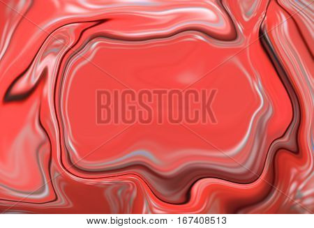 Marble abstract background. Mesh liquid surface digital illustration. Tasty creamy texture with pale red paint drips. Natural marble stone pattern. Abstract color mixture for graphic design