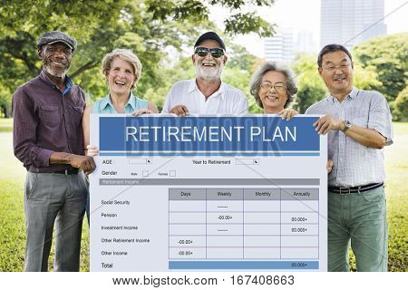 Retirement Plan Form Investment Senior Adult Concept